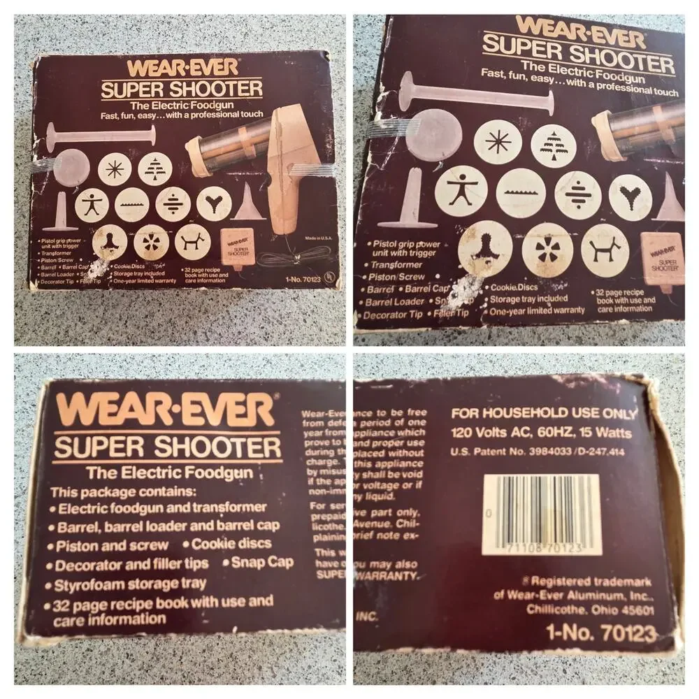 VTG Wear-Ever Super Shooter 70123 Electric Foodgun Cookie Press, 1 missing disc